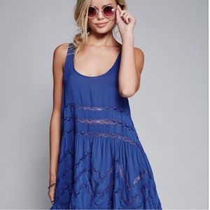 Free People Voile and Lace Trapeze Slip S